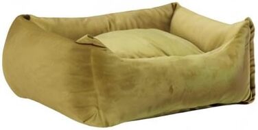 М'яке миється лежанка для собак та котів з блискавкою – Лежанка з тканини велюр – Зручна та легко чиститься – 2 розміри (M, жовтий)
