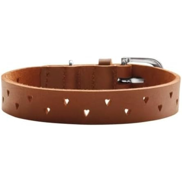 Нашийник для собак HUNTER Aalborg Soul, колір коньячний з сердечком, міцний, розмір 30