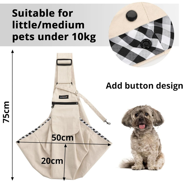 Транспортна сумка для собак та інших домашніх тварин Lyneun, регульована, дихаюча, для прогулянок та активного відпочинку (біла)