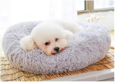 Кругле ліжко для собак та котів Segle, м'яке, з антиковзною основою, 70x70x20 см