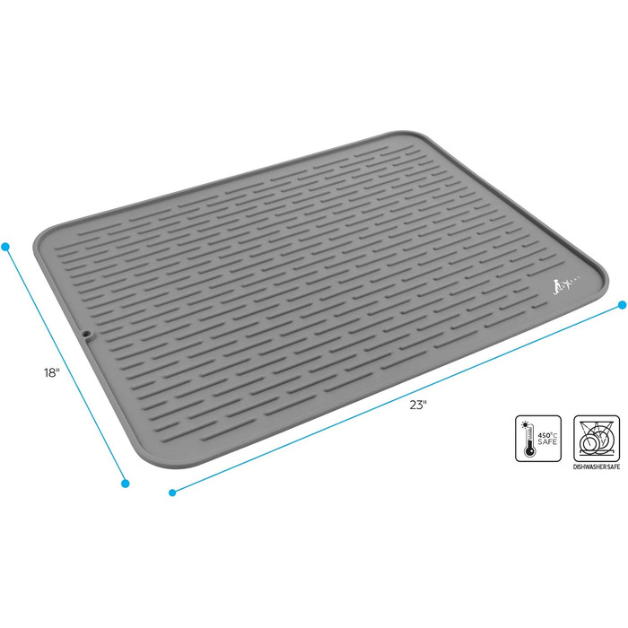 Килимок для собак та котів LuxPal великого розміру, силіконовий, антибактеріальний, сірий
