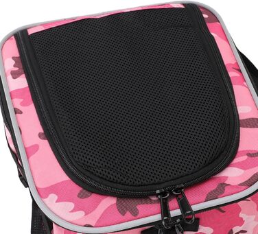 Корзина для собак у велосипед, велика місткість, водовідштовхувальна, дихаюча, для легкої збірки та чищення, сумка-переноска для тварин для подорожей на природі (Рожевий камуфляж)