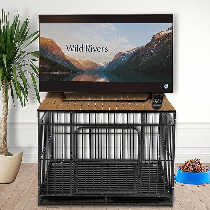 Алюмінієвий накид на переноску для собак, 91.4 см, складана будка, декоративне зберігання, для переносок, колір горіх (тільки накид)