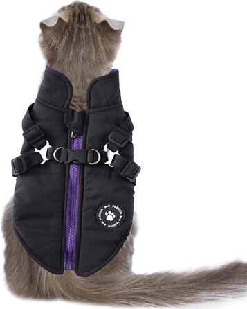 Зимовий теплий одяг для собак, бавовняний костюм (чорний, S) - водонепроникний, вітронепроникний, двосторонній