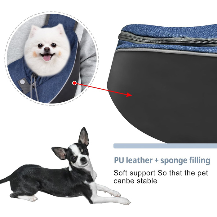 Слін для собак та цуценят CUBY: зручний та безпечний, з дихаючою сіткою та регульованим ременем, для прогулянок та подорожей (Джинс, M)