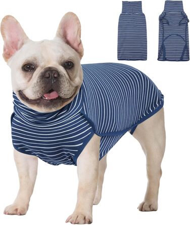 Теплий флісовий пуловер для собак Hjyokuso, розмір L. Зручний зимовий одяг для малих, середніх та великих собак. Теплий, м'який, для прогулянок у холодну погоду – синій.