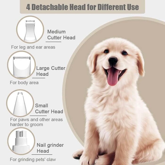 Професійний триммер для собак та котів Dr Pfoten Multitrim Pro 4-в-1: вологостійкий, тихий, акумуляторний набір для грумінгу