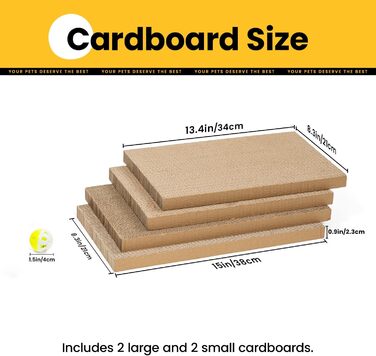 5-Piece Conlun Cat Scratch Box Set with Scratching Pad - Large, Double-Sided Design, Interactive Openings, Clean & Durable, Cardboard Scratchers for Cats, Furniture Protection (White, L-5 Pieces + Ball, Chessboard)