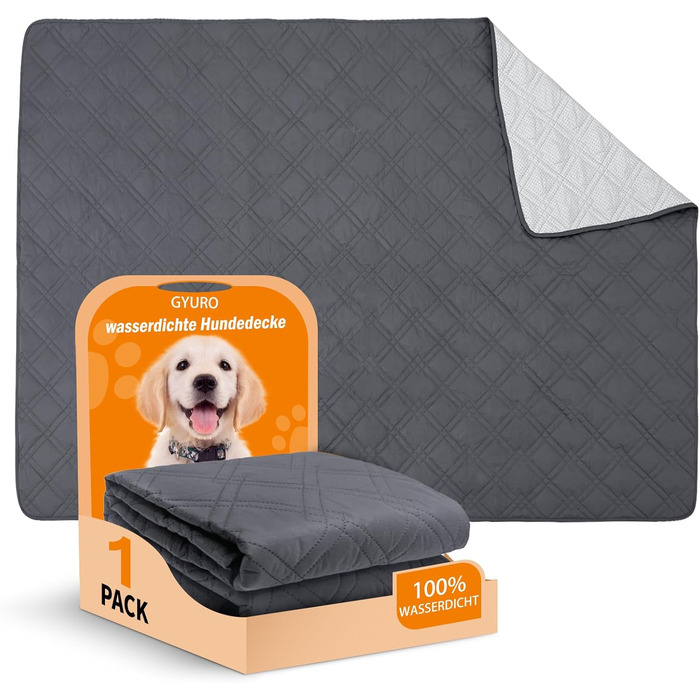 Водонепроникний коврик для собак GYURO, великий, миючий, з неслизьким дном, захищає меблі (235*259см, 208*208см, сірий)