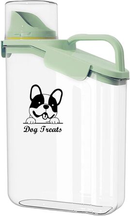 Контейнер для корму для собак 2.8L, герметичний, вологостійкий, BPA-free, прозорий, зелений 1391-Dog-Green