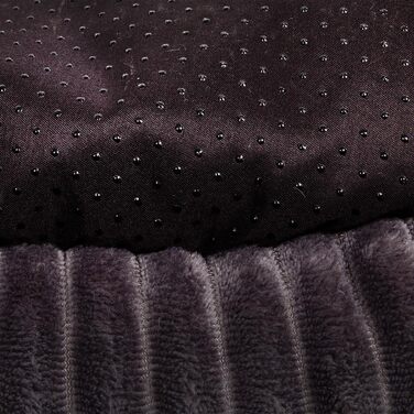 Корзина для собак Wallace & Jones Cameron, середнього розміру, овальна, пухнаста, антиковзаюча, антрацит-бежева, розмір M, 75 x 55 x 20 см