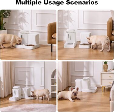 Автоматичний годівниця для котів/собак 3L, 2-в-1: годівниця та поїлка, обертання 180°, білий, для сухого корму