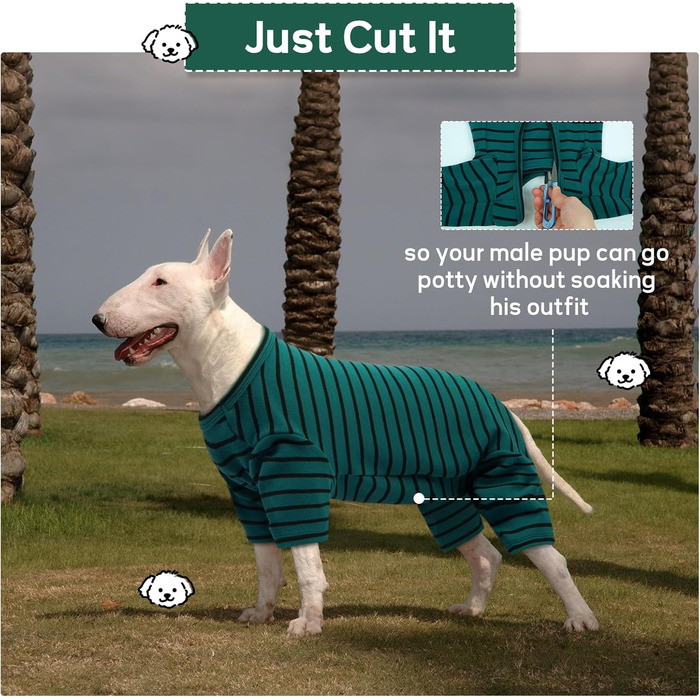 Піжама для собак LETSQK, теплий термокостюм для собак, флісовий халат, еластичний, для прання в машині, крій 