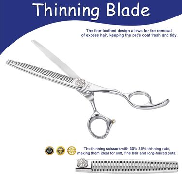 Професійна вигнута ножиця для грумінгу собак та котів, 440C сталь, 20.3 см (8 дюймів)