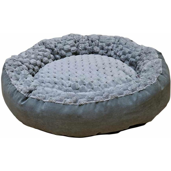 Ліжко для собак Nobby Komfortbett Donut Classic Diamond сірого кольору, діаметр 70 см, висота 18 см