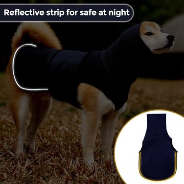 Заспокійливий жилет для собак Heywean з капюшоном та захистом вух, антистресовий, для собак з тривожністю, XL, темно-синій