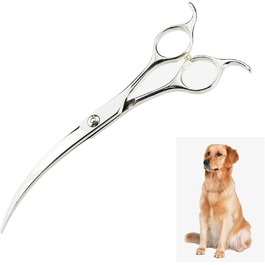 Професійна вигнута ножиці для грумінгу собак 7.0 дюймів (45°) з японської сталі 440C