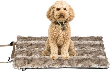 Водонепроникна лежанка-декка для собак HS-Hundebett M 65x95 см, прана, для дому і подорожей, 3 см наповнення, тауп, вироблено в Німеччині
