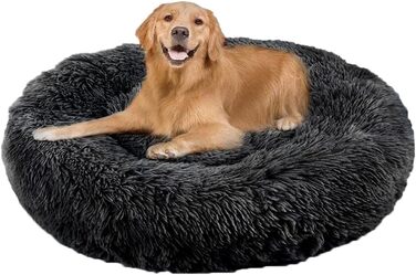 Крісло-лежанка для собак Wallace & Jones Sarnia - M, м'яке, темно-сіре, 80 x 80 x 24 см