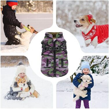 Зимова куртка для собак: тепла, з відбиваючими смужками, для маленьких, середніх та великих порід | Violett