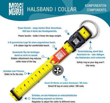 Нашийник для собак Max & Molly Gotcha! з Smart ID: водонепроникний, зручний, з коміксом, ширина 2.5 см