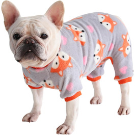 Піжама для собак BT Bear, тепла флісова, м'яка, комбінезон, костюм для цуценят та маленьких собак, помаранчевого кольору, розмір M