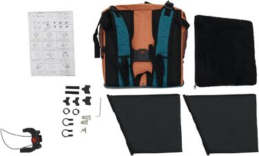 Складаний велосипедний кошик для собак та котів, дихаючий, з тришаровою сіткою, переносна сумка-рюкзак для тварин (Помаранчевий)