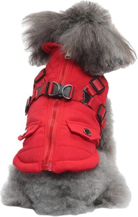 Зимова куртка для собак Huiba: тепла, водонепроникна та вітронепроникна, червона, XL