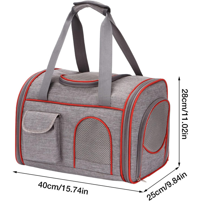 Транспортна сумка для кота Moxeupon | Переноска для кошенят | Сумка-переноска для тварин з м'якими стінками, схвалена авіаперевізниками (червона)