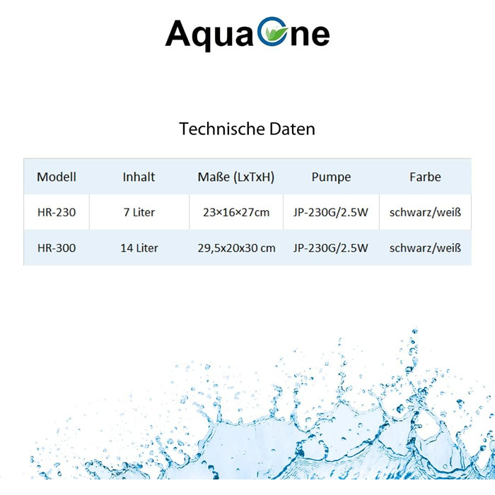 Акваріумний комплект AquaOne HR-300 14 л з LED-підсвіткою та фільтром, чорний — міні акваріум для риб та креветок
