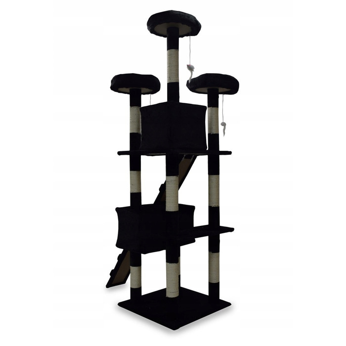 Високий когтеточка-комплекс Animel, чорний, 170 см, 7 рівнів, сизаль