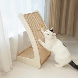 Дряпак для котів PETKARAY, вигнутий, сизалевий, з іграшкою-мишкою та котячою м'ятою, для домашніх котів, напольний