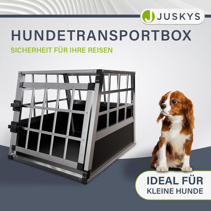 Транспортна переноска для собак Juskys Alu M - алюмінієва переноска для собак, 69x54x51 см, міцна та легка у догляді