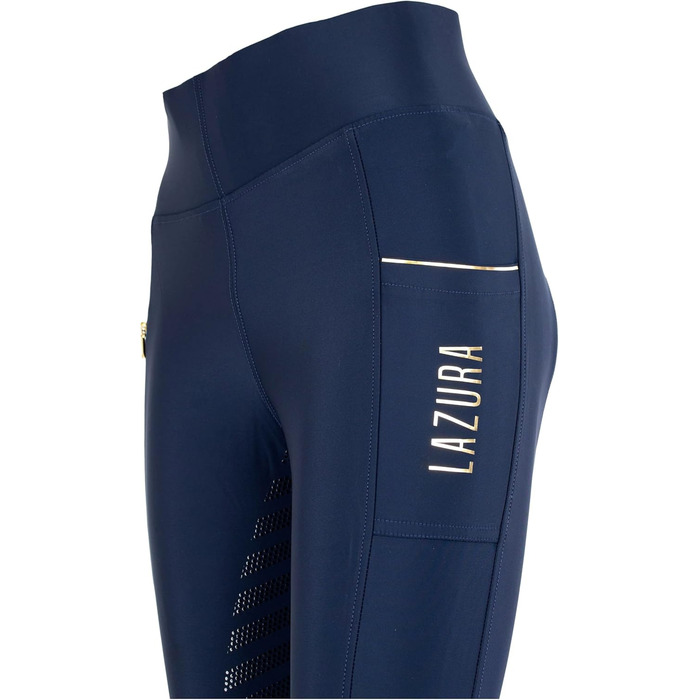 Легінси для верхової їзди Lazura Fenja | Повний силіконовий наповнювач | Рідзани з 2 кишенями для телефону | Легінси для верхової їзди Navy, розмір 36/38