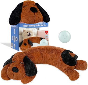 Іграшка-серце для собак WEOK - зручне м'яке ліжко, для зняття тривоги, заспокоююча допомога, допомога у сні, для середніх собак (Темно-коричневий)