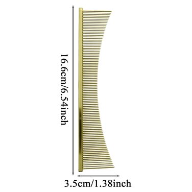 Гребінець для собак та котів Flohkamm | Щітка для грумінгу шерсті, аксесуари для догляду за тваринами, для літніх собак, довгошерстих порід, щоденне використання, сезон линьки, для цуценят, золотий колір