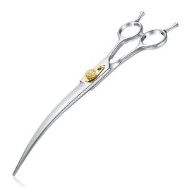 Професійна вигнута ножиця для собак Dream Reach 8 дюймів - ножиці для грумінгу з ергономічною ручкою, з нержавіючої сталі 440C, для собак та котів