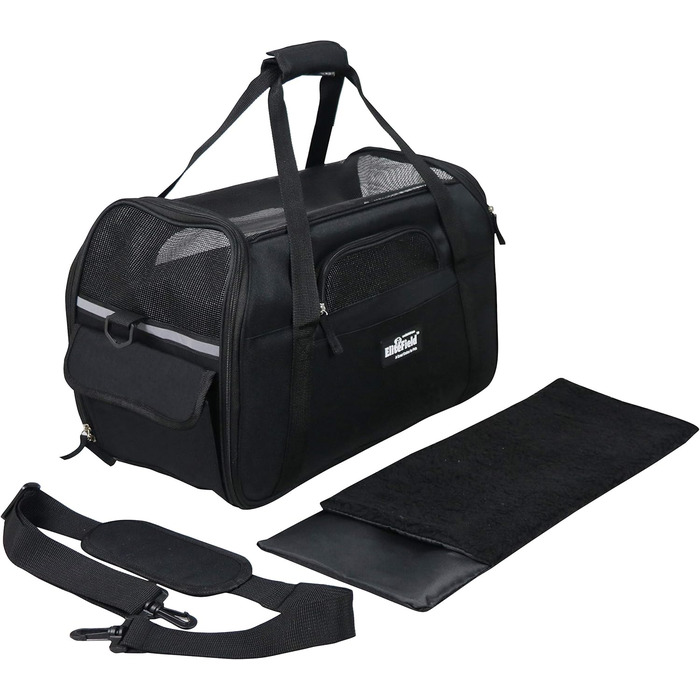 Елітна переноска для тварин EliteField, XL, для собак, котів, цуценят, чорна, схвалена авіакомпаніями, м'які боки, розмір 53.3 x 30.5 x 33 см