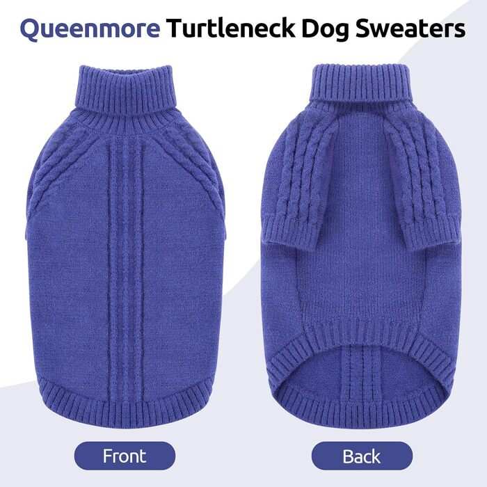 Светр для собак Queenore: теплий, для такс, бульдогів, біглів, шнауцерів (зелений, блакитний, XL)