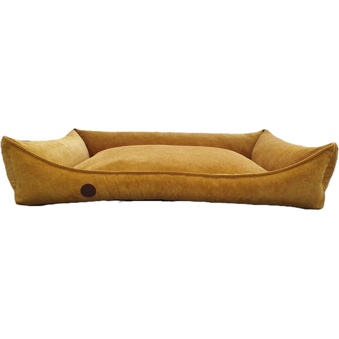 Ортопедичне ліжко для собак, сумісне з великими, середніми та маленькими породами, жовто-гірчичний колір, XL (120/80/19 см)