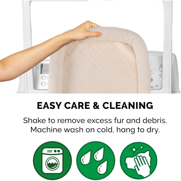 FurHaven Лежанка для собак великих та середніх порід, Sherpa-Fleece, розмір L, 91 x 58 x 7 см, кремовий колір