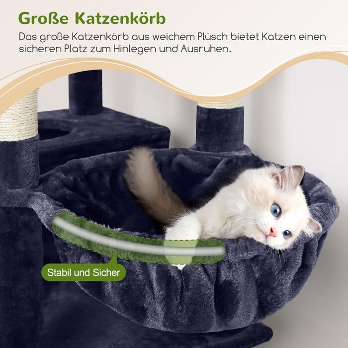 Драбина для котів Globlazer XXL, чорно-червона, 183 см, з будиночком, лежаком та платформами, для великих порід (Мейн-кун, BKH)