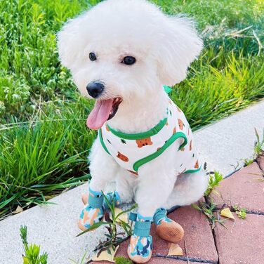 Чоботи для собак Kukaster: захист лап, 4 шт. Дихаючі собачі чоботи з антиковзкою підошвою, світловідбиваючими застібками. Підходять для собак маленьких, середніх та великих порід. Розмір 3 (4 шт.), чорно-білий візерунок