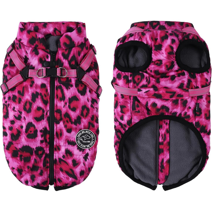 Водонепроникний теплий зимовий одяг для собак - теплий накид для собак, рожевий