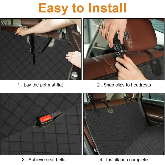 Захист для багажника авто URAQT для собак, 142 x 130 см, водонепроникний, з кріпленням для собаки та мискою