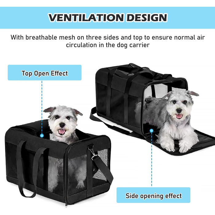 Транспортний бокс для котів та собак BYZESTY, складаний, з мискою, 42 x 27 x 28 см