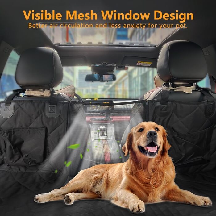Захисний чохол на сидіння для собак Beerte, жорстка основа, 600D, водонепроникний, стійкий до подряпин, неслизький, з сіткою та кишенею для зберігання, для автомобіля