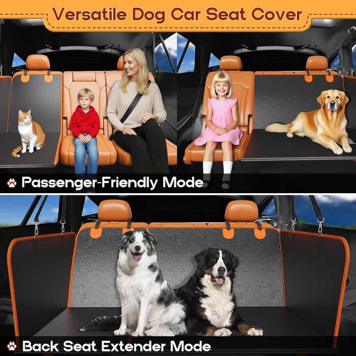 Захисний чохол на сидіння автомобіля для собак, PU-шкіра, водонепроникний, антикіготок, антиковзання, 204 кг