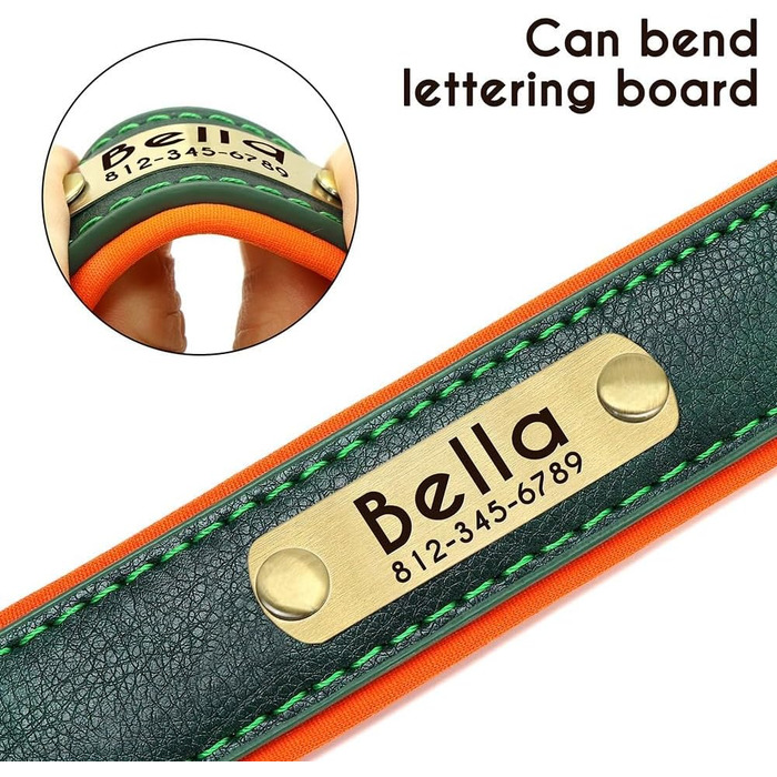 Шкіряний ошийник для собак та котів з глибокою гравіюванням, персоналізований, для малих, середніх та великих порід