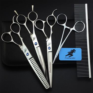 Набір ножиць для грумінгу собак 7.0 дюймів, ліва рука, нержавіюча сталь, для догляду за собаками